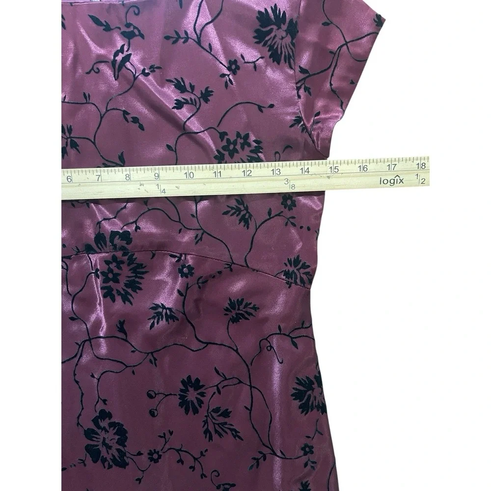 Talbots Kids Girls Sz 16 Burgundy Black Velvet Burnout Dress Whimsy Goth Vampire